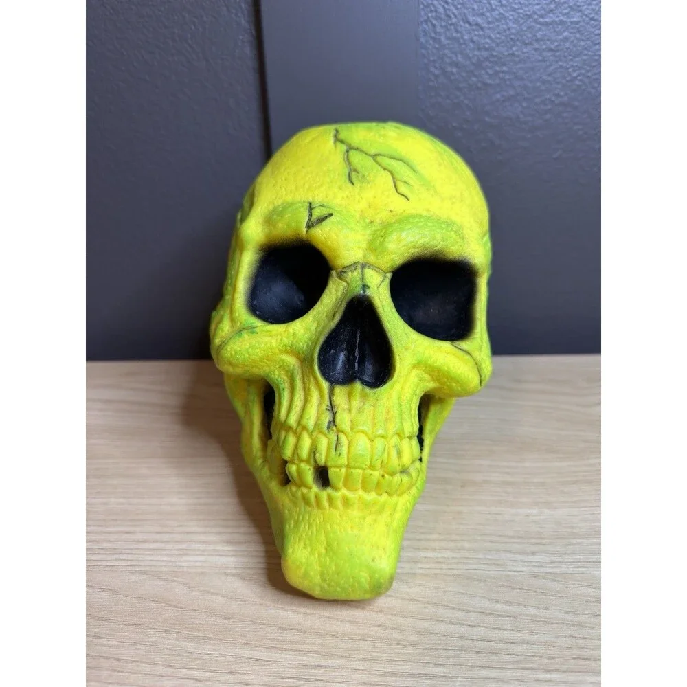 Vintage Easter Unlimited Skull Head Halloween Rubber Horror Glow Prop 10